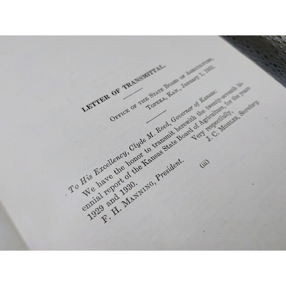 Twenty Seventh Biennial Report of the Kansas State Board of Agriculture 1929 -30 - Picture 7 of 9